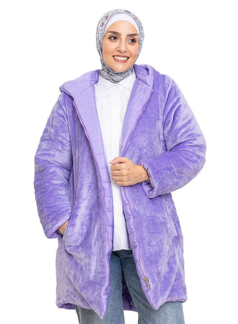 Lilac Long Double Face Jacket - Khotwh